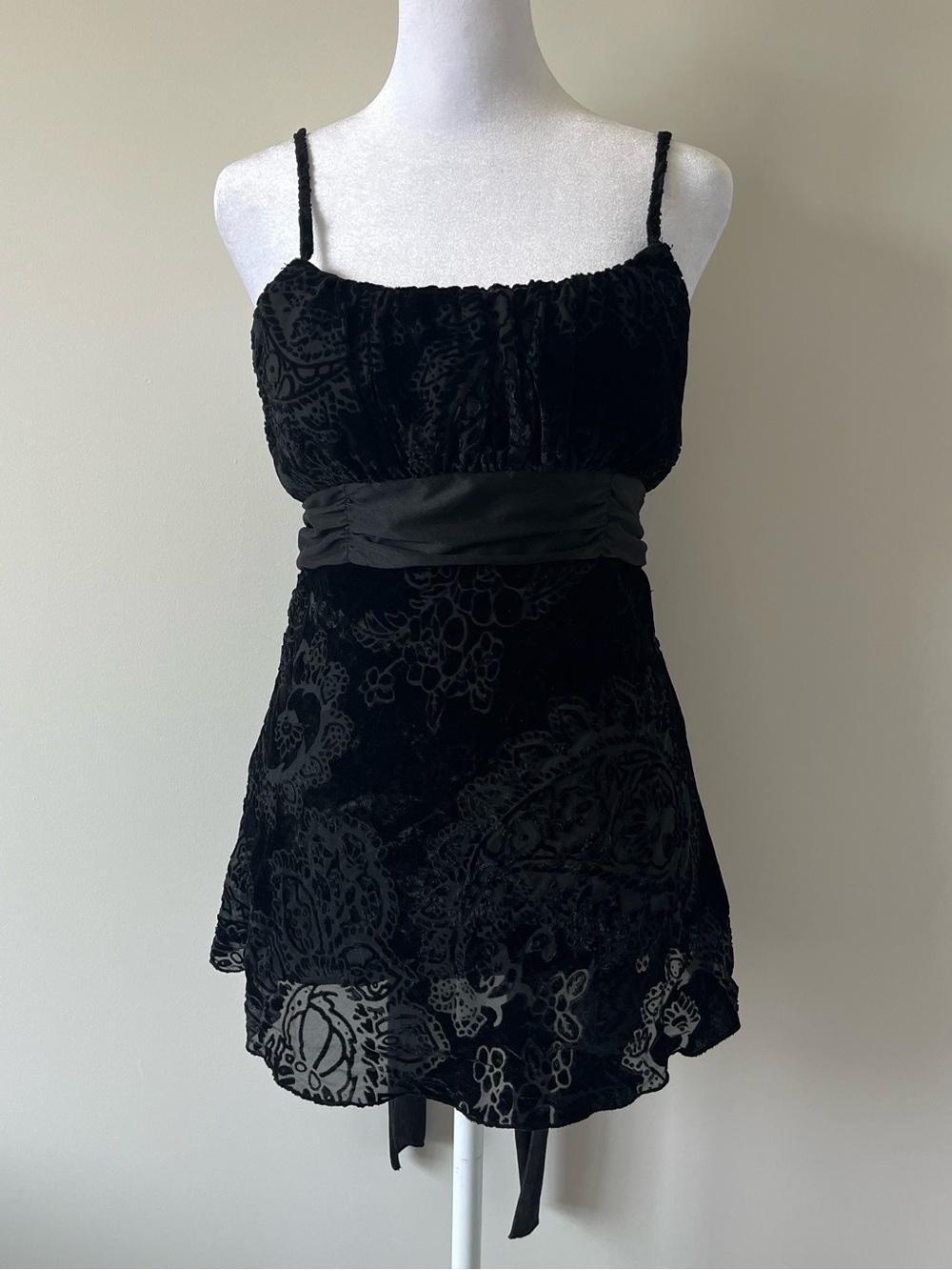 Vintage Black Velvet Babydoll Camisole